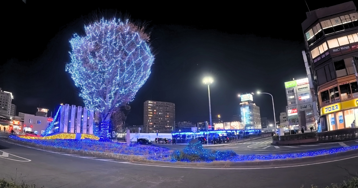 春日部駅西口ロータリーイルミネーション