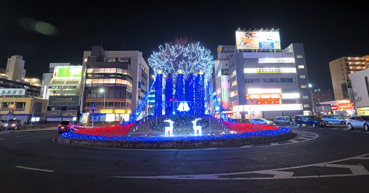 春日部駅西口ロータリーイルミネーション2025