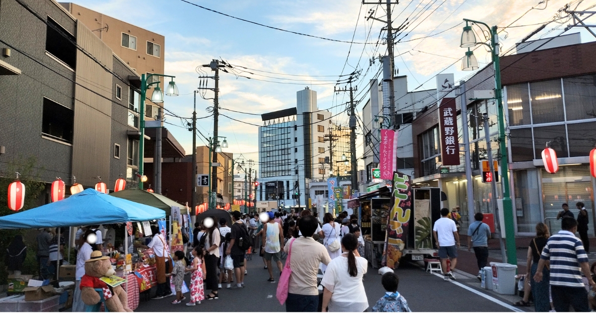 武里西口夏祭り:平成通り商店街の露店・キッチンカー(2025年撮影)